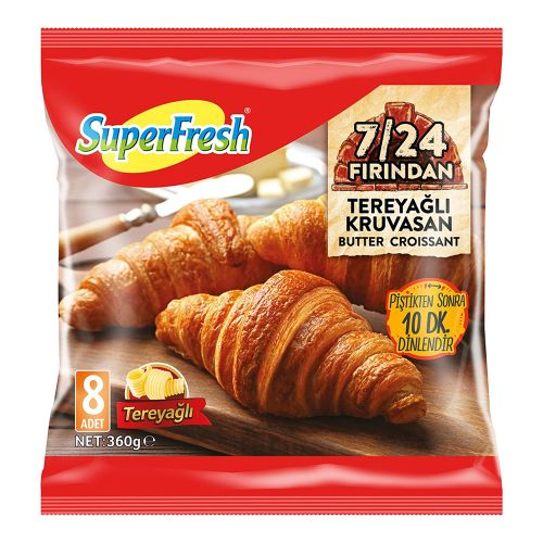Superfresh 7/24 Fırından Tereyağlı Kruvasan 360g