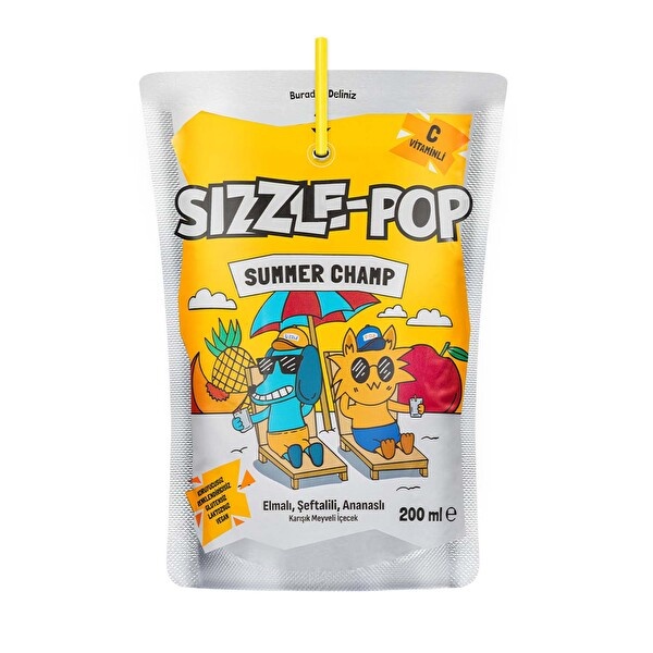 Sizzle-Pop Summer Camp Şeftali & Elma & Ananas 200 Ml