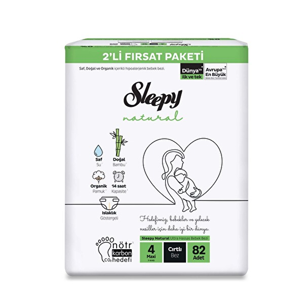 Sleepy Natural 2li Fırsat Maxi 4 Numara 82 Adet