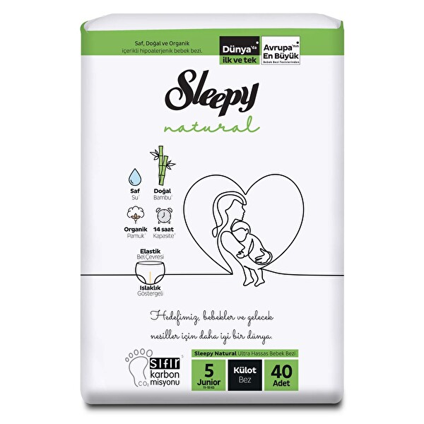 Sleepy Natural 2li Jumbo Külot 5 Numara 40 Adet