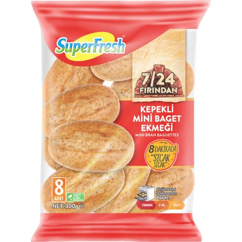 Superfresh 7/24 Fırından Kepekli Mini Baget 300 Gr