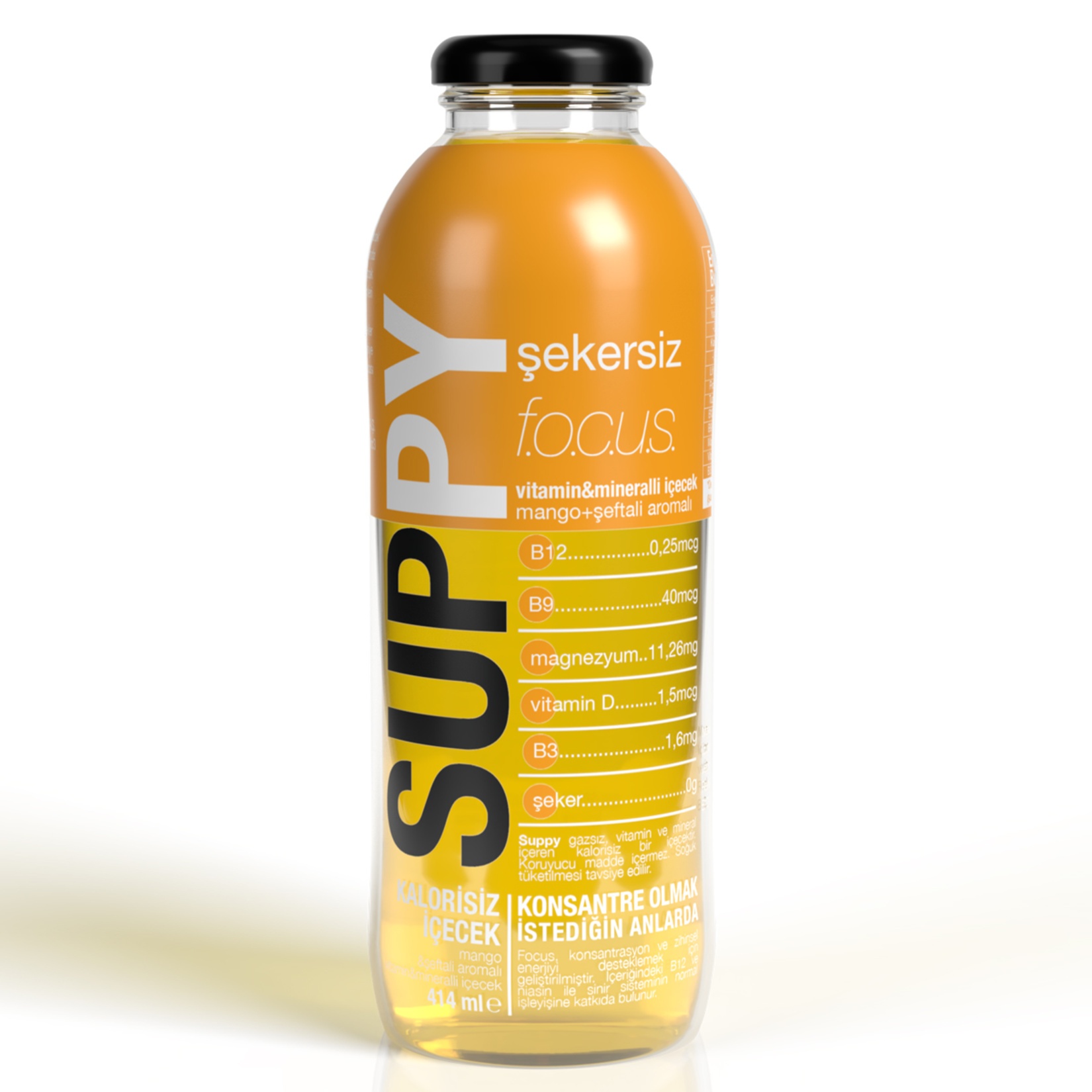 Suppy Focus Mango & Şeftali Aromalı Vitaminli Mineralli İçecek 414 Ml