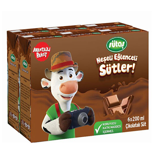 Sütaş Çikolatalı Uht Süt 6x180 Ml