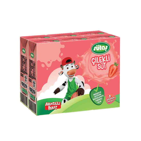 Sütaş Çilekli Süt 6x180 Ml