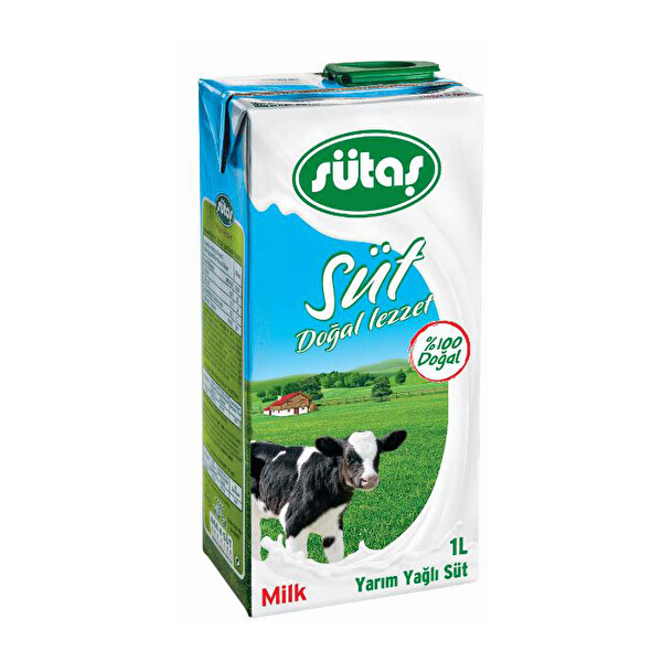 Sütaş Yarım Yağlı Süt 1 L