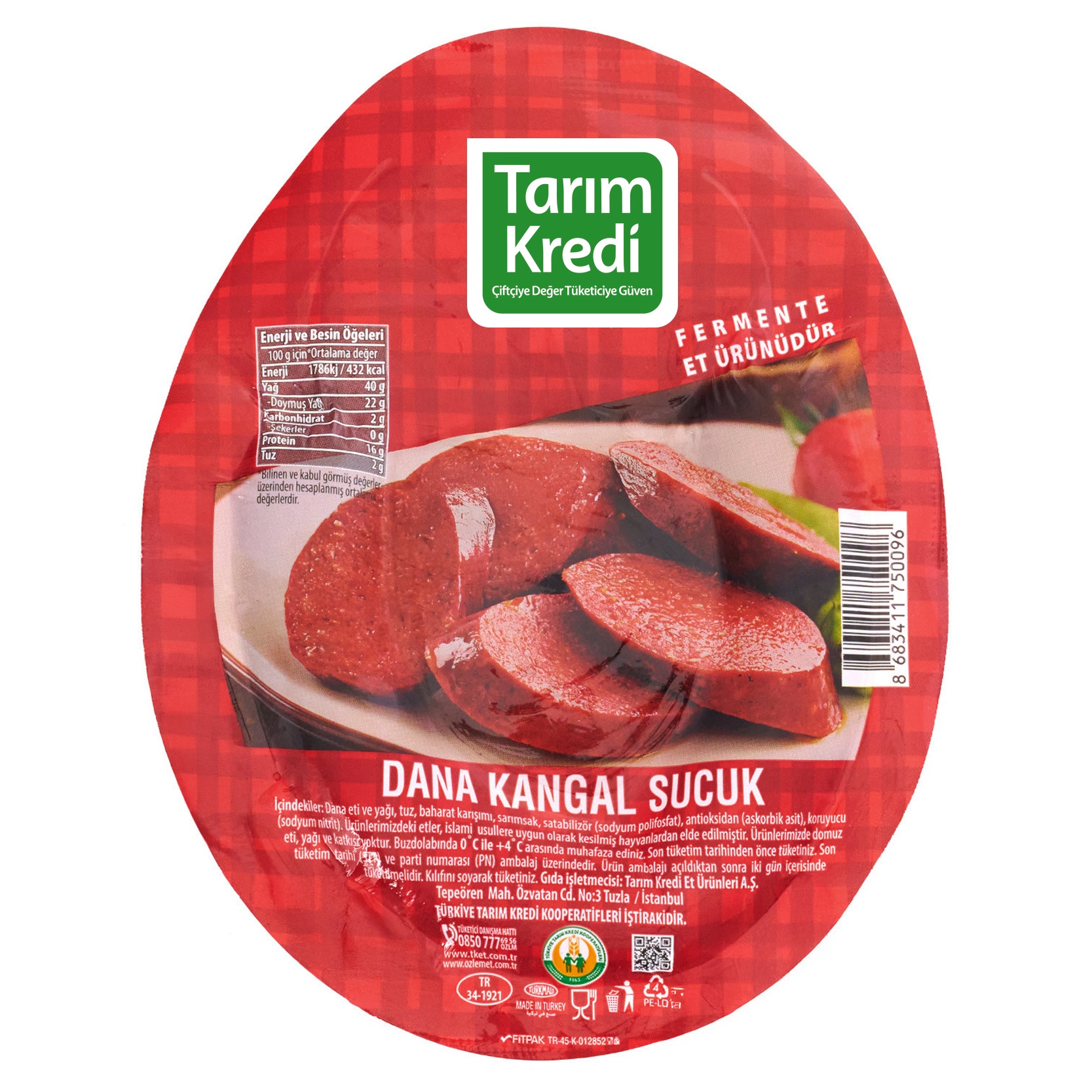 Tarım Kredi Fermente Dana Kangal Sucuk 180 Gr