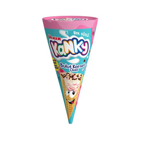 Ülker Kanky Sütlü Çilek Bulut Kornet Gofret 26.5 G