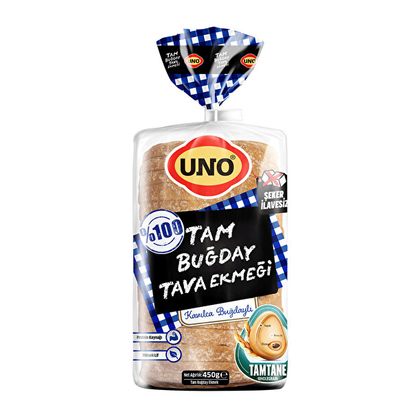 Uno Tam Buğday Ve Kavılca Unlu Ekmek 450 Gr