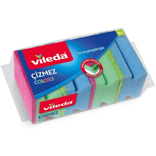 Vileda Çizmez Colors Sünger 4 Adet
