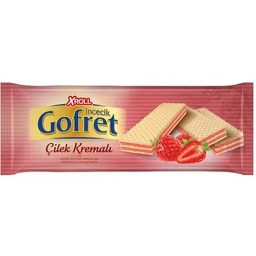 Xroll Gofret Çilek Kremalı İncecik 142 Gr