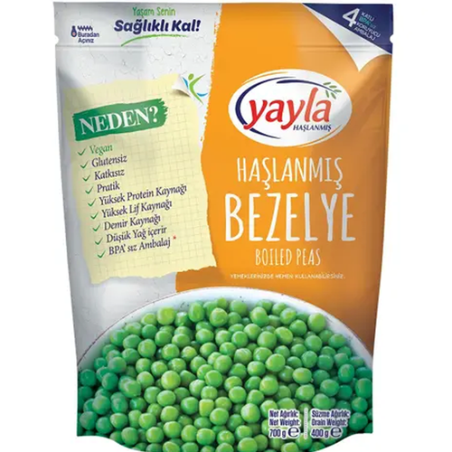 Yayla Haşlanmış Bezelye 700 Gr