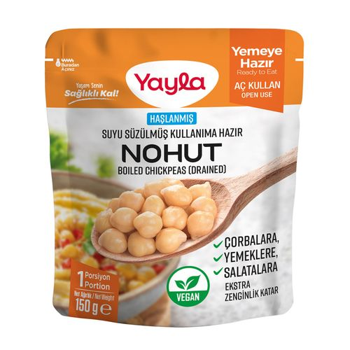 Yayla Haşlanmış Suyu Süzülmüş Nohut 150 Gr