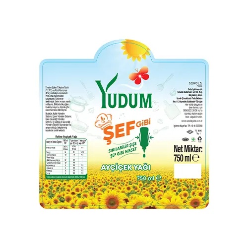 Yudum Şef Gibi Ayçiçek Yağı 750 Ml